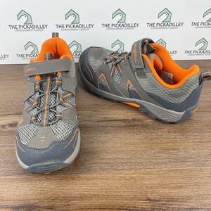 Merrell Kids Girl's‎ Gray Orange Hook and Loop Hiking Trail Shoes Size 6W